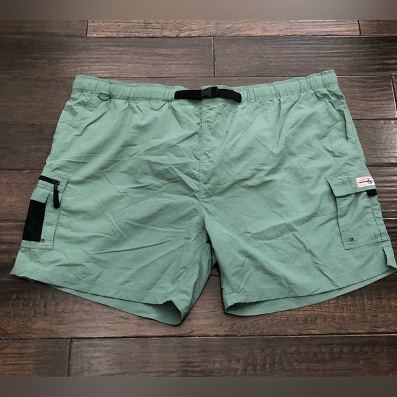 Hook And Tackle Swim Trunks Shorts Mens 4XL Green Adjustable Buckle Mesh Lined - Picture 1 of 15